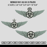 Wings V01 02 03 Embroidery 3 Files