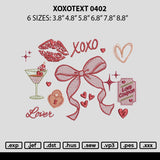 Xoxotext 0402 Embroidery File 6 sizes
