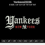 Yankees22226 Embroidery File 6 size
