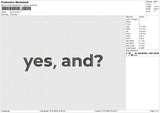 Yes and Embroidery File 6 size